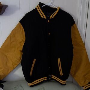 Vintage Black and Gold Bomber Jacket